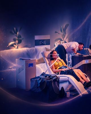 Attendees experience a wellness therapy session, showcasing biohacking and optimization techniques at HOLOLIFE Summit 2026.